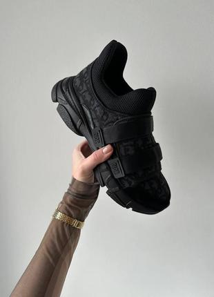 Женские кроссовки dior d-wonder sneakers black ( без лого на л...