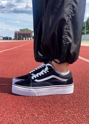 Кеды vans classic platform black white