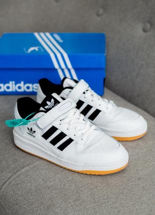 Мужские кроссовки adidas forum white/black