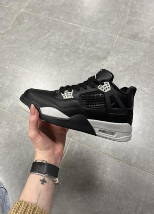 Зимние мужские кроссовки nike air jordan 4 black grey fur