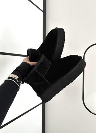 Зимние женские ботинки ugg ultra mini platform black suede 💙 41