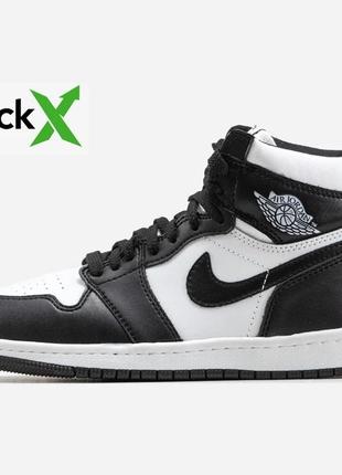 Зимние кроссовки nike air jordan 1 black - white