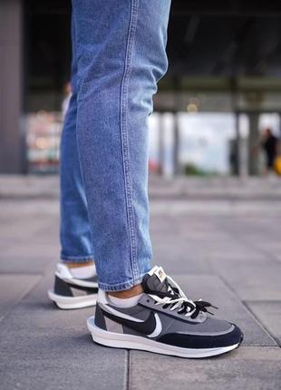 Мужские кроссовки nike ld waffle sacai black