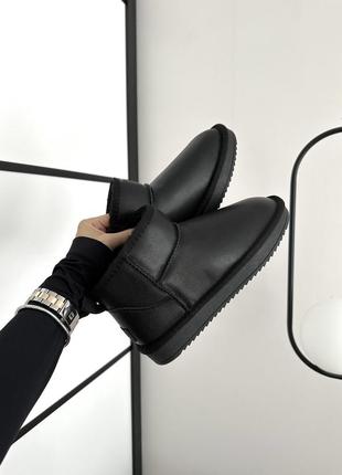 Зимние женские ботинки ugg ultra mini black leather 💙 38