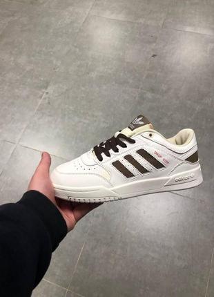 Adidas drop step low white brown