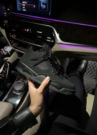 Женские кроссовки nike air jordan 4 retro “total  black”  prem...