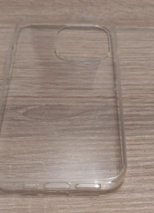 Прозрачный силиконовый чехол с микрофиброй для iPhone 13 Pro