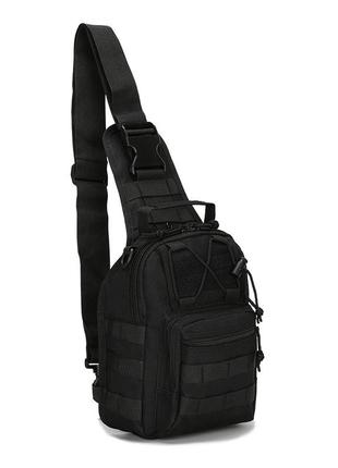 Тактическая армейская сумка через плечо черная