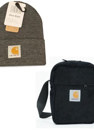 Набір сумка через плече і шапка кархарт carhartt