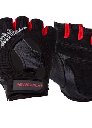 Перчатки для фитнеса и тяжелой атлетики PowerPlay 2222 Черные XL