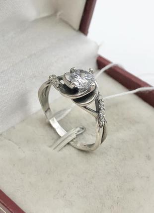 Новое серебряное кольцо куб.цирконий чернение серебро 925 пробы