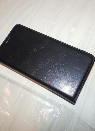 Кожаный чехол книжка для iphone 7 / 8  black (черный)