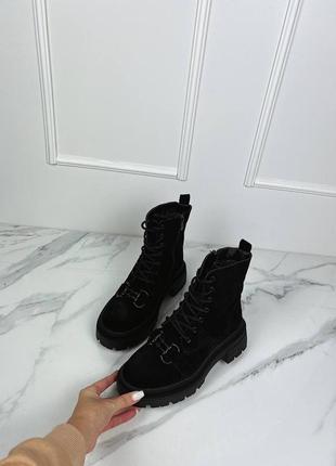 Ботинки зима женские черные