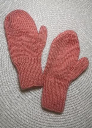 Вязаные перчатки где-то на 4-6 лет варежки варежки