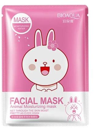 Маска для обличчя тканинна bioaqua fasial animal mask з екстра...