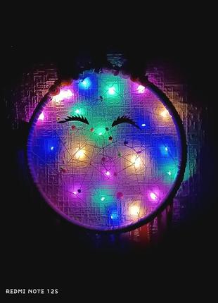 Единорог 🦄ловец снов светильник декор 
диаметр кольца 33 см