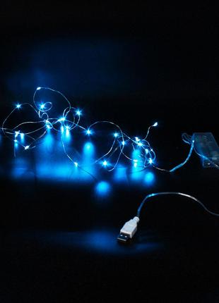 Xmas гирлянд 30 Led 3M на медной проволоке (Капля росы) B BLUE...