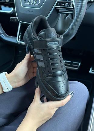 Женские кроссовки adidas originals forum 84 low black gray lea...