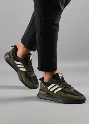 Мужские кроссовки adidas retropy black army green