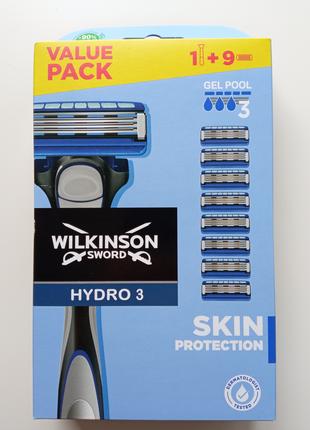 Бритва + 9 змінних лез Wilkinson Sword Hydro 3 Skin Protection