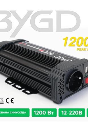 Інвертор BYGD 1200 W 12-220V Перетворювач напруги