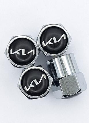 Колпачки на вентиля KIA (хром) new logo