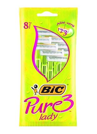 Набор бритв без сменных картриджей bic pure 3 lady (8 шт)