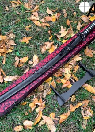 Самурайский меч Катана с травлением под дамаск в красивом пода...