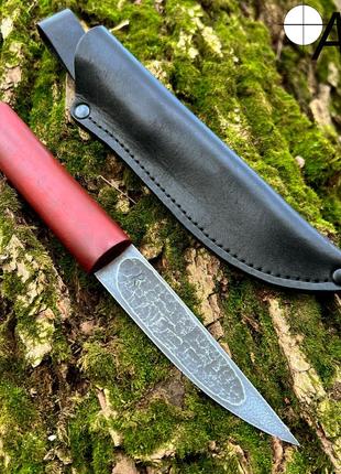 Нож ручной работы Якут-41 с кожаным чехлом (сталь ШХ15)