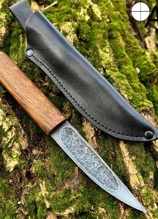 Нож ручной работы Якут-35 с кожаным чехлом (СТАЛЬ ШХ15)