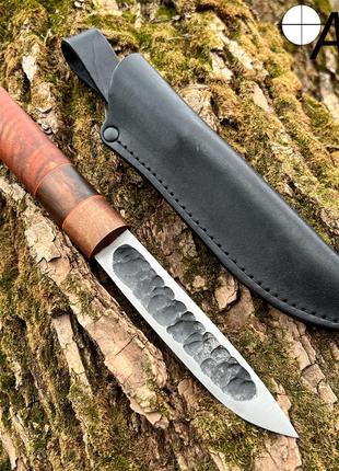 Нож ручной работы Якут-174 с кожаным чехлом ( сталь 95х18 )