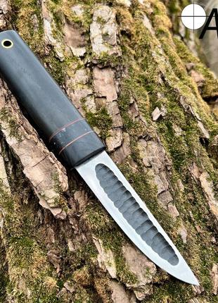 Нож ручной работы Якут-186 с кожаным чехлом (сталь K110)
