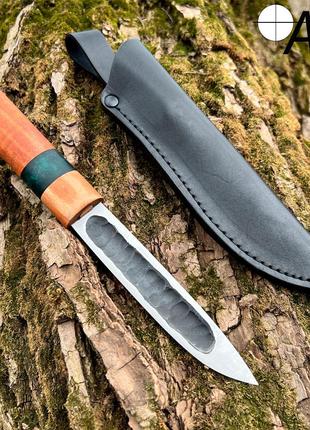 Нож ручной работы Якут-168 с кожаным чехлом ( сталь 95х18 )
