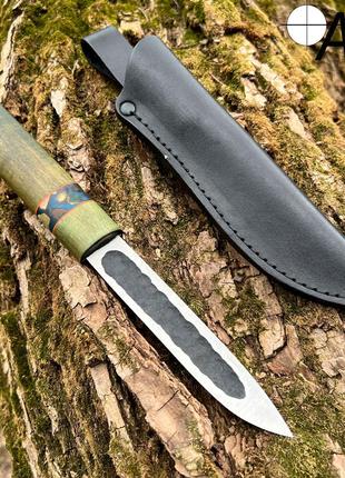 Нож ручной работы Якут-170 с кожаным чехлом ( сталь 95х18 )