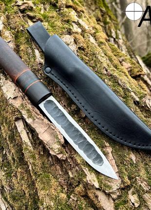 Нож ручной работы Якут-204 с кожаным чехлом (Сталь 95х18)