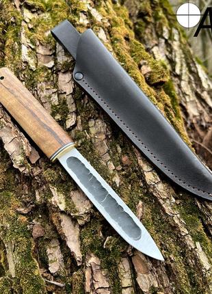 Нож ручной работы Якут-208 с кожаным чехлом (СТАЛЬ 95-18)