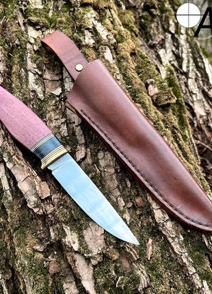 Нож ручной работы "Охотник-224" сталь (сталь К110) + ножны с н...