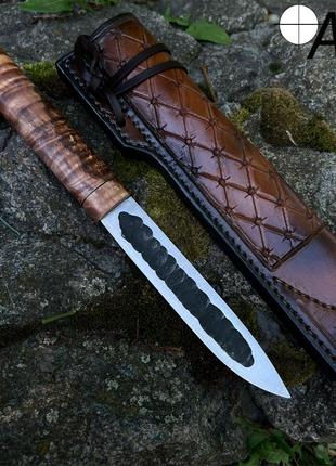 Нож ручной работы Якут-238 с кожаным чехлом ( сталь 95х18 )
