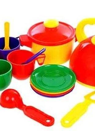 Детский игровой набор посудки ЮНИКА 70316 16 предметов (Разноц...