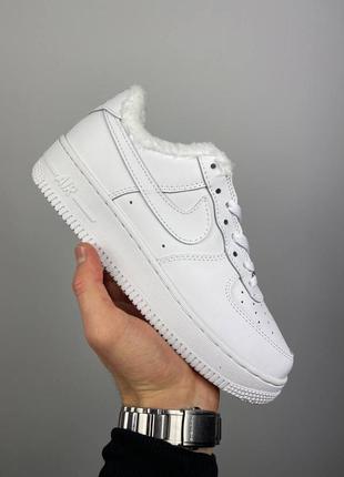 Кроссовки nike air force 1 white fur