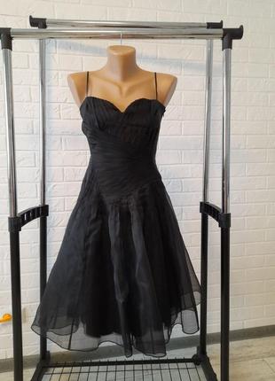 Черное, шелковое, пышное платье, черное шелковое платье (2).