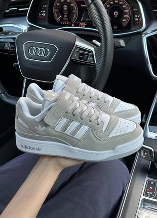 Женские кроссовки adidas originals forum 84 low gray white suede
