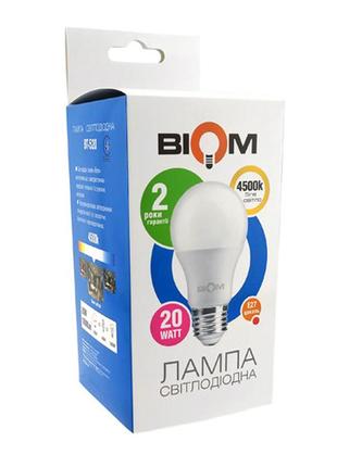 Светодиодная лампа biom bt-520 а80 20w e27 4500k  (груша)