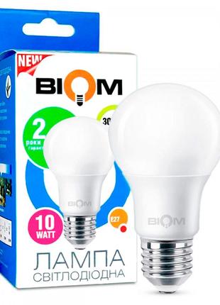 Светодиодная лампа biom bt-509 а60 10w e27 3000k  (груша)