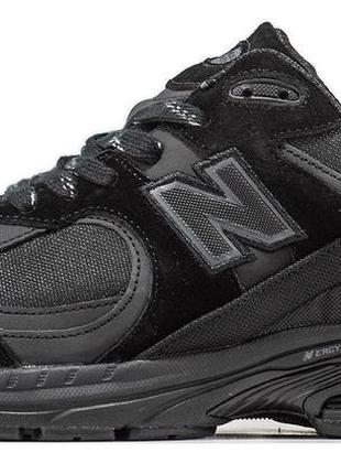 Зимние мужские кроссовки new balance 2002r black с мехом