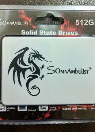 Новий запакований 2.5 SATA III SSD накопичувач Somnambulist 512Gb