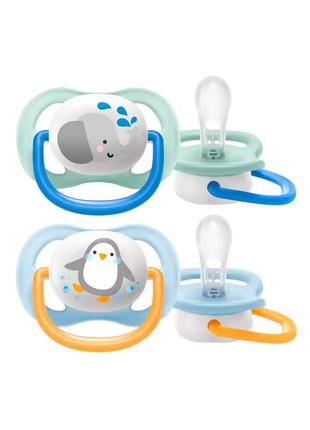 Силиконовая пустышка philips avent ultra air animal 0-6 мес. 2...