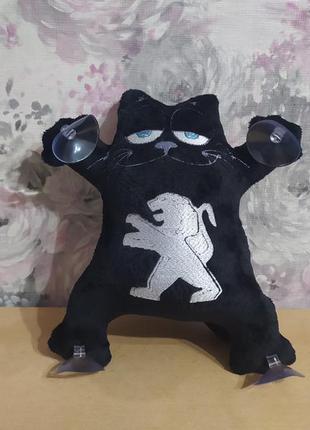 Игрушка кот саймона в машину c вышивкой peugeot пежо черный по...