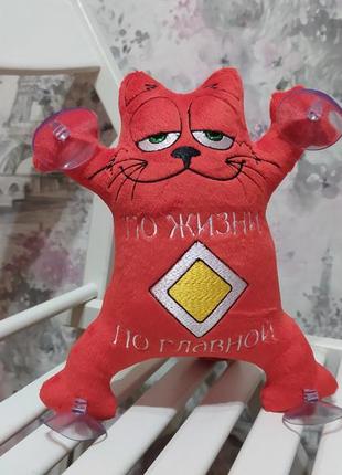 Іграшка кіт саймона у машину з вишивкою червоний " по життю по...