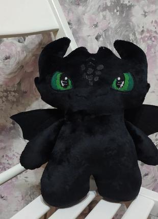 Плюшевая игрушка дракон черная ночная фурия беззубик 30 см 05234